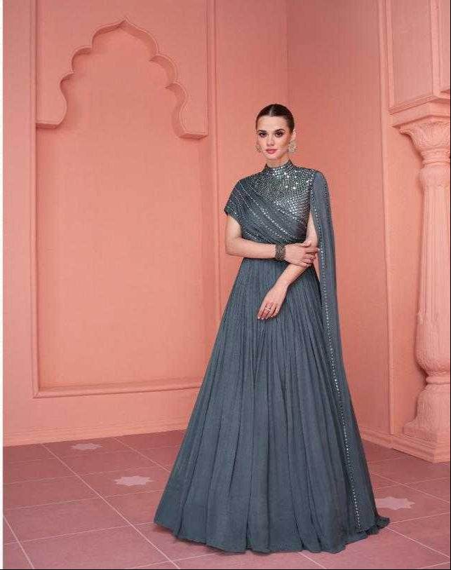 Wedding Collections Georgette Embellished Gown - MYLUXURY LANE ENTERPRISE